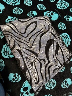 SHEIN Silver Sequin Zebra Mini Skirt